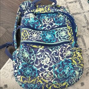 Vera Bradley Blue and Green Floral Backpack